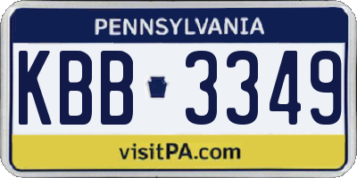 PA license plate KBB3349