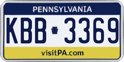 PA license plate KBB3369
