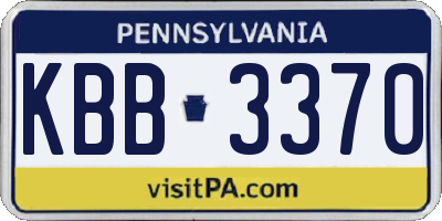 PA license plate KBB3370