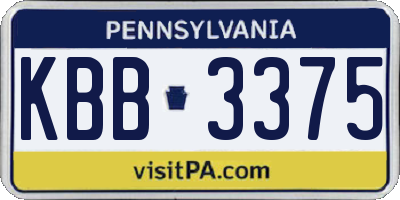 PA license plate KBB3375