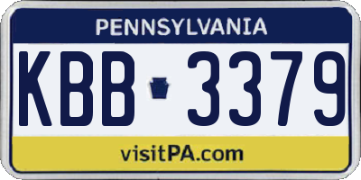PA license plate KBB3379