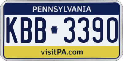 PA license plate KBB3390