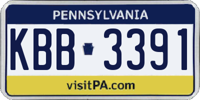 PA license plate KBB3391