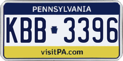 PA license plate KBB3396