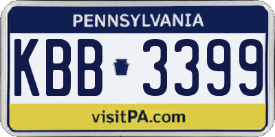 PA license plate KBB3399