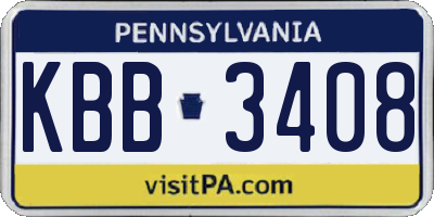 PA license plate KBB3408
