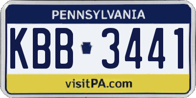 PA license plate KBB3441