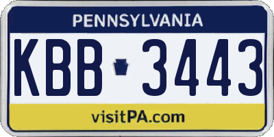 PA license plate KBB3443