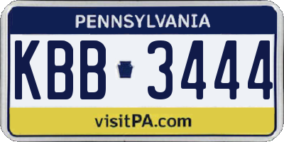 PA license plate KBB3444