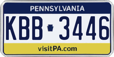 PA license plate KBB3446