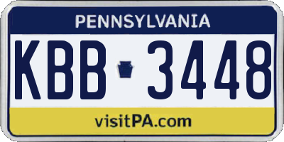 PA license plate KBB3448