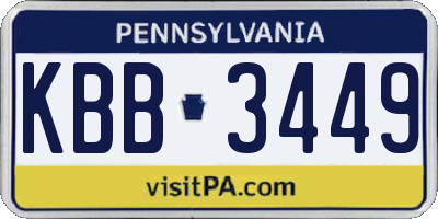 PA license plate KBB3449