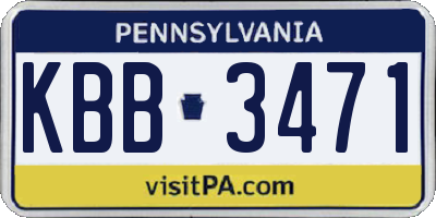 PA license plate KBB3471