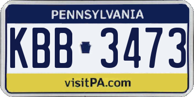 PA license plate KBB3473