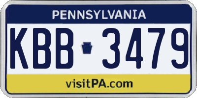 PA license plate KBB3479