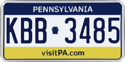 PA license plate KBB3485
