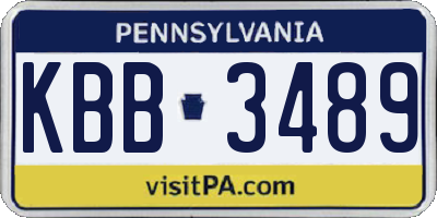 PA license plate KBB3489