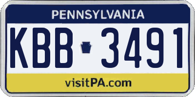 PA license plate KBB3491