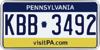 PA license plate KBB3492
