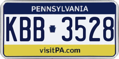 PA license plate KBB3528