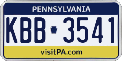 PA license plate KBB3541