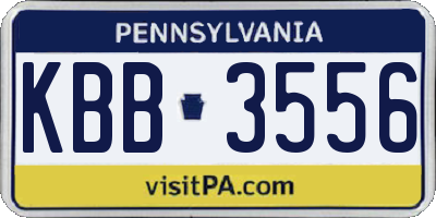 PA license plate KBB3556
