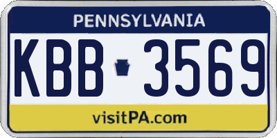 PA license plate KBB3569