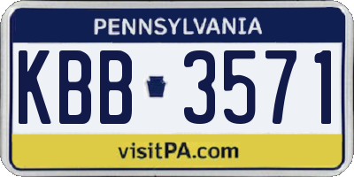 PA license plate KBB3571