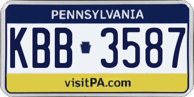 PA license plate KBB3587