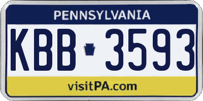 PA license plate KBB3593