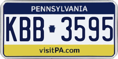 PA license plate KBB3595