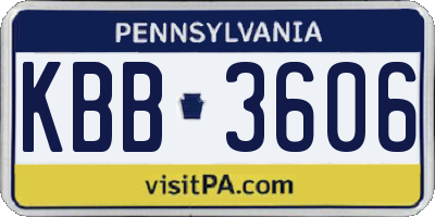 PA license plate KBB3606