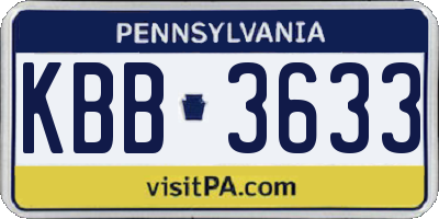 PA license plate KBB3633