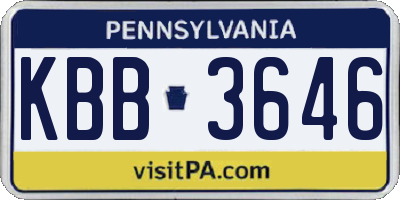 PA license plate KBB3646