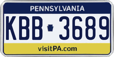 PA license plate KBB3689