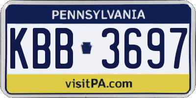 PA license plate KBB3697