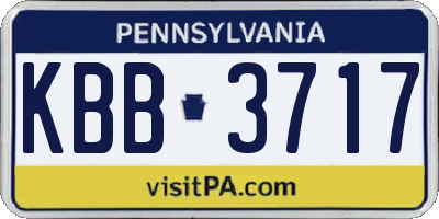 PA license plate KBB3717