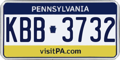 PA license plate KBB3732