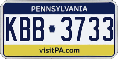 PA license plate KBB3733