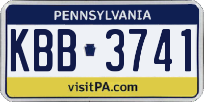 PA license plate KBB3741