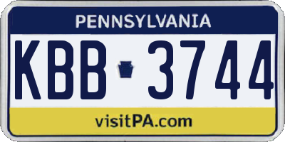 PA license plate KBB3744