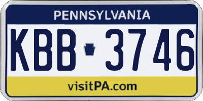 PA license plate KBB3746