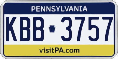 PA license plate KBB3757