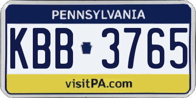 PA license plate KBB3765
