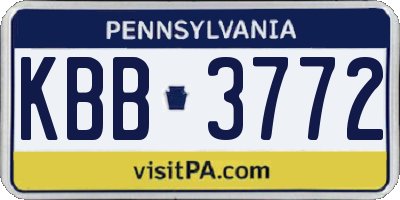 PA license plate KBB3772