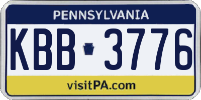 PA license plate KBB3776