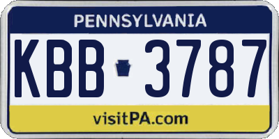 PA license plate KBB3787