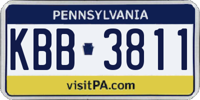 PA license plate KBB3811