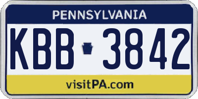 PA license plate KBB3842