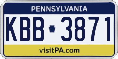 PA license plate KBB3871